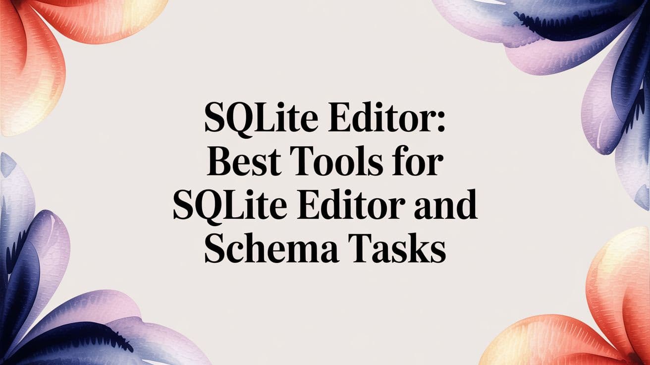 SQLite editor: Best tools for sqlite editor and schema tasks
