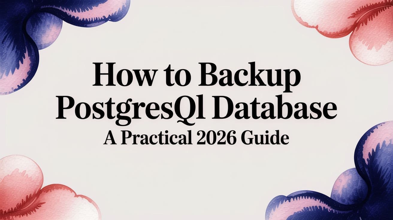 How to Backup PostgreSQL Database A Practical 2026 Guide