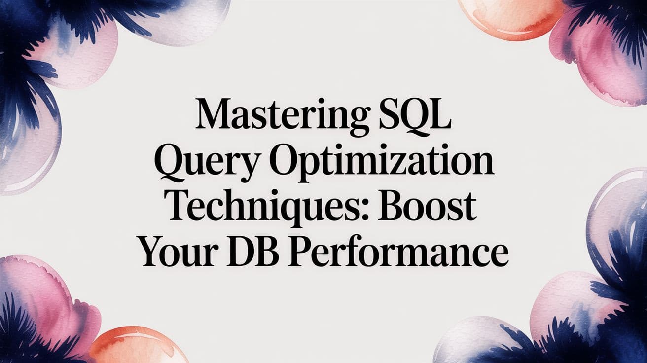 Mastering sql query optimization techniques: Boost Your DB Performance